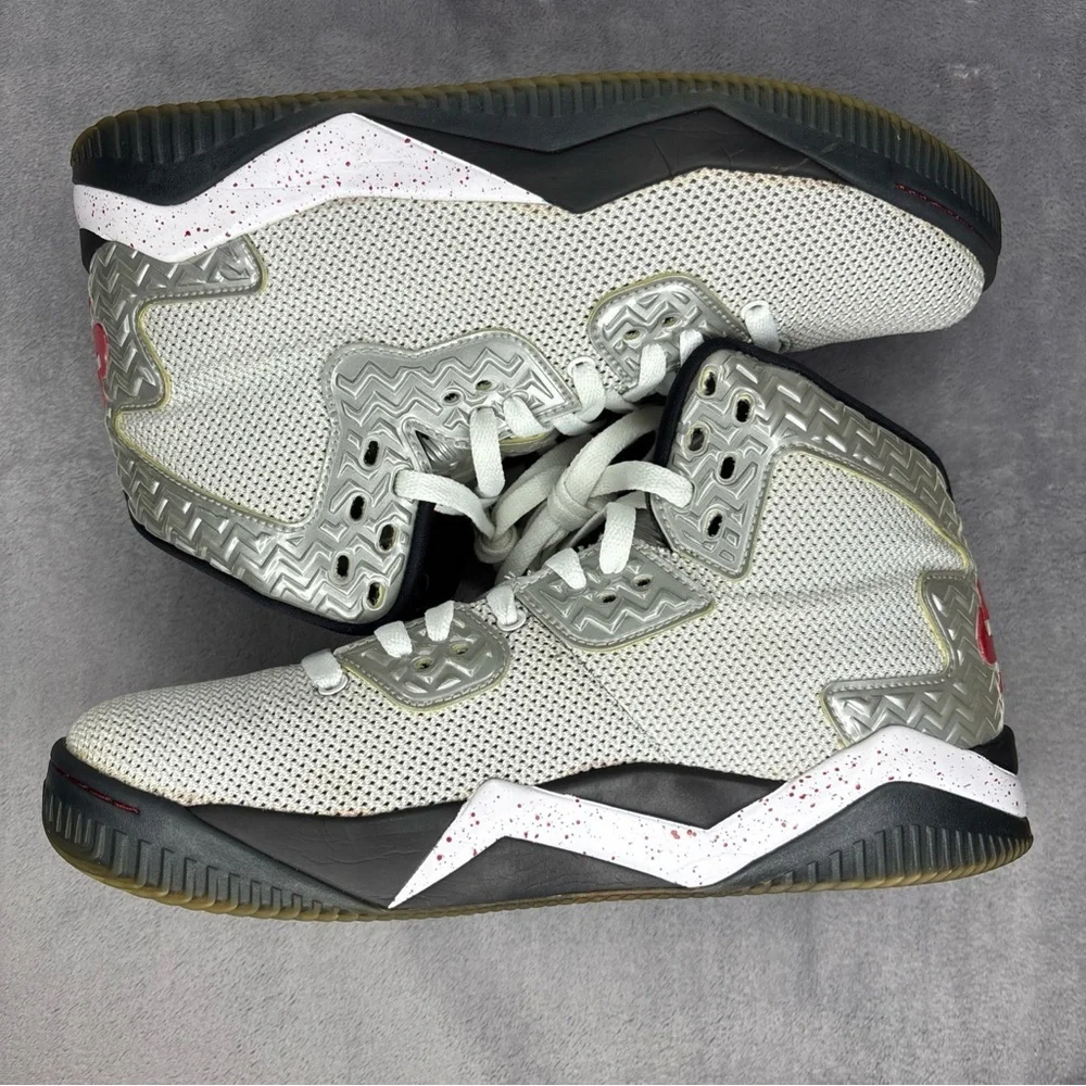 Nike Air Jordan Spike Forty White Cement Red Mid Top Sneakers Sz 9